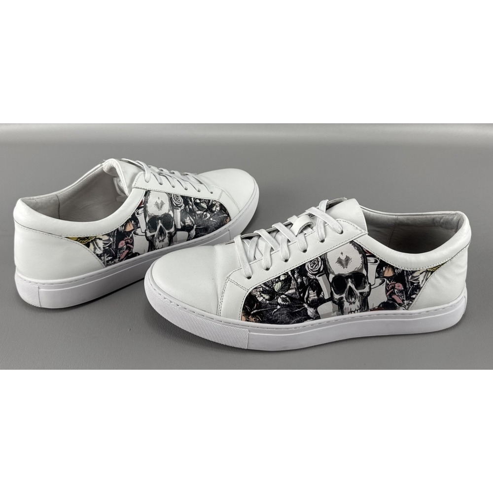 Robert Graham Gram RG5493L Mens White Leather Lifestyle Casual Sneakers Size 9.5